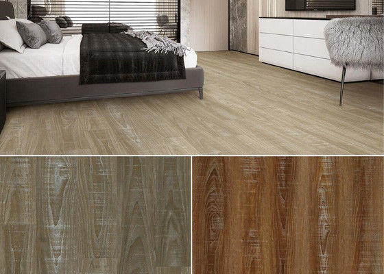 LVT PVC Vinyl Plank Flooring Wood Embossed UV Coating With Wear Layer Protection